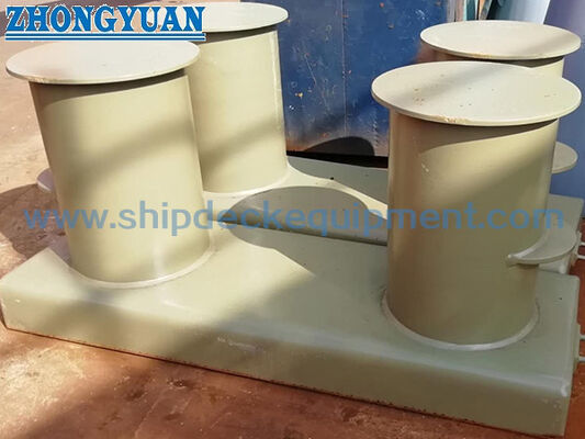 Acero Soldado Bolardo de Acero Soldado de Doble Cornamenta con Placa Base Ancha | ISO 13795 Tipo B para Amarre y Remolque de Barcos