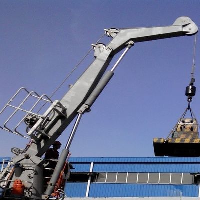 Grúa hidráulica de la matanza del auge del nudillo del pedestal Equipo de la cubierta de la nave